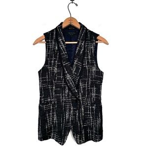 Rag & Bone | Black & White Textured Tweed Blazer-Style Vest Size 4